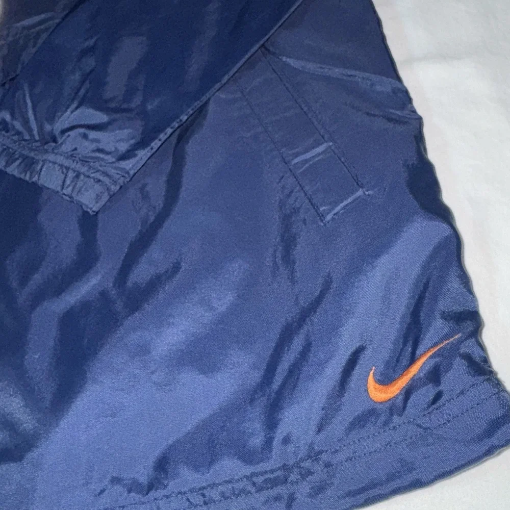 Vintage Nike Jacket Mens Large Navy Hooded Windbreaker Center Swoosh 90s 1/2 Zip